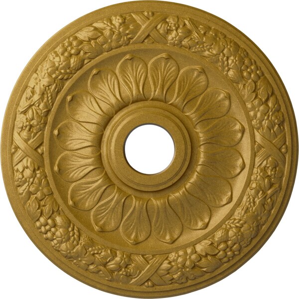 Ekena Millwork Swindon Ceiling Medallion (Fits Canopies up to 6 1/8"), 24"OD x 4"ID x 1 1/2"P, Pharaohs Gold CM24SWPGS - main